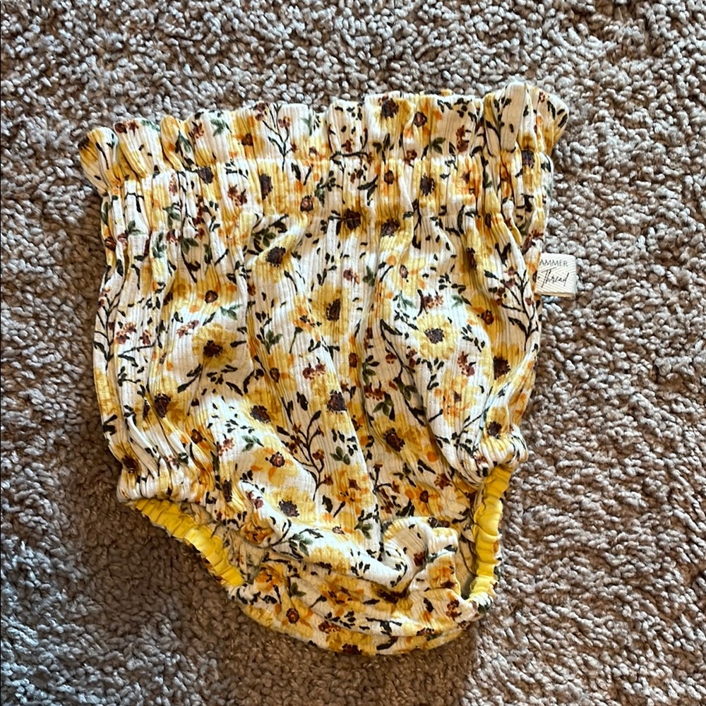 Floral Baby Bloomers - Yellow